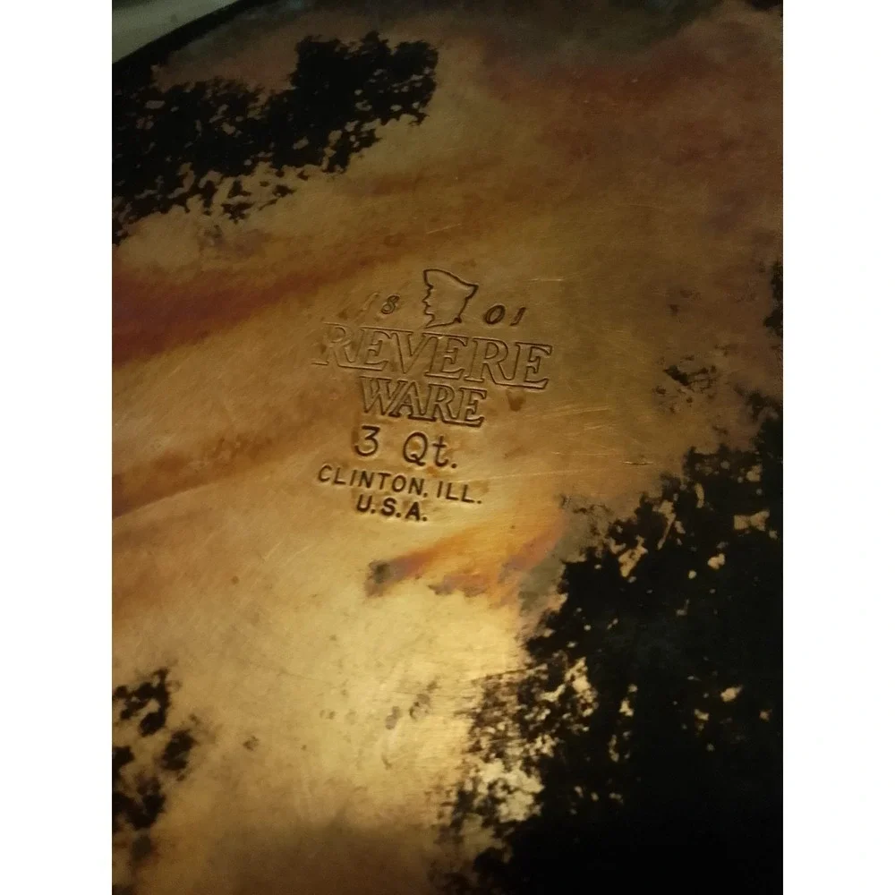 REVERE WARE 1801 3Qt. Sauce Pan Copper Bottom‎ 👉No Lid👈 Clinton IL USA